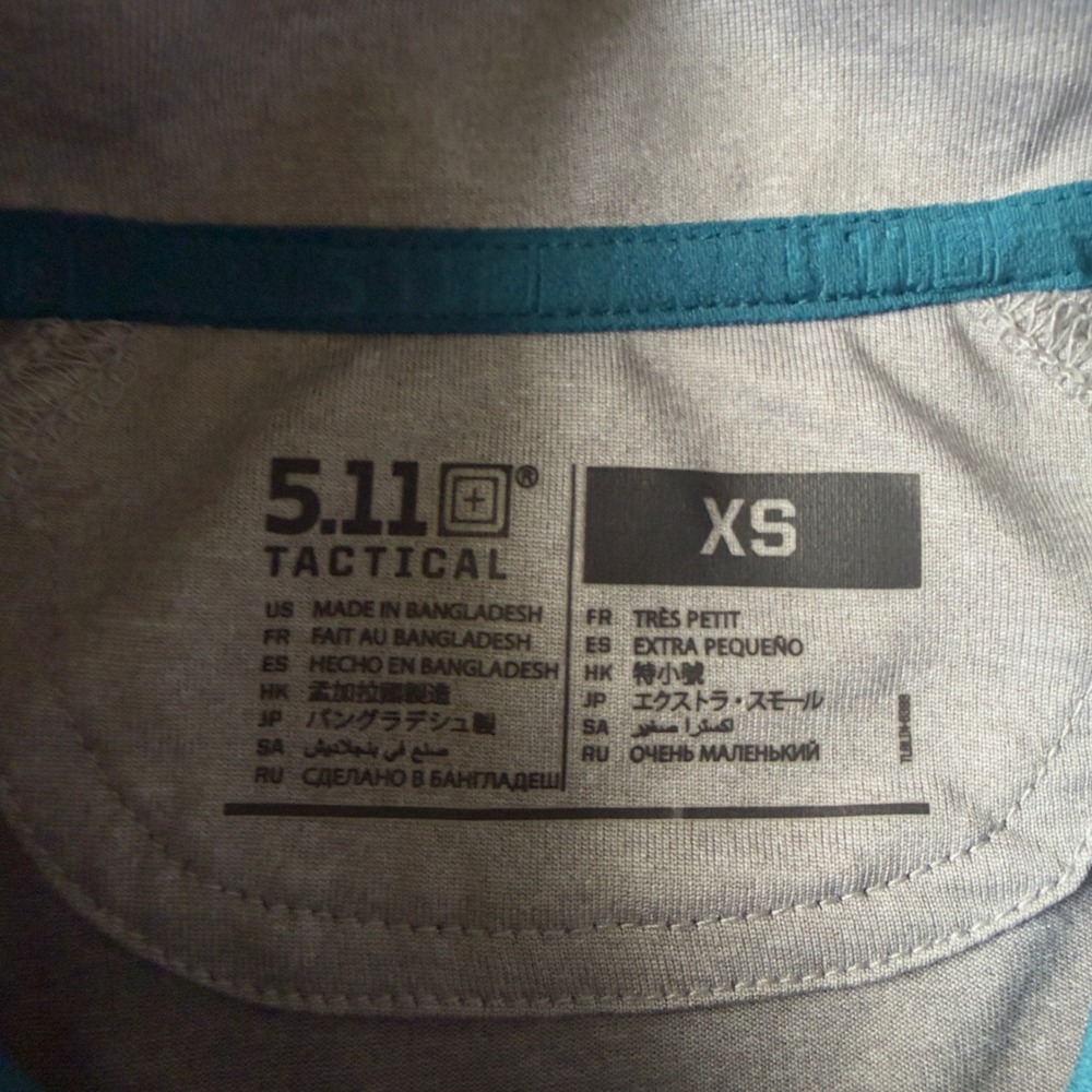 5.11 Tactical Gray Performance Polo Shirt Short Sleeve Mens XS Gorpcore Workwear - Picture 3 of 14
